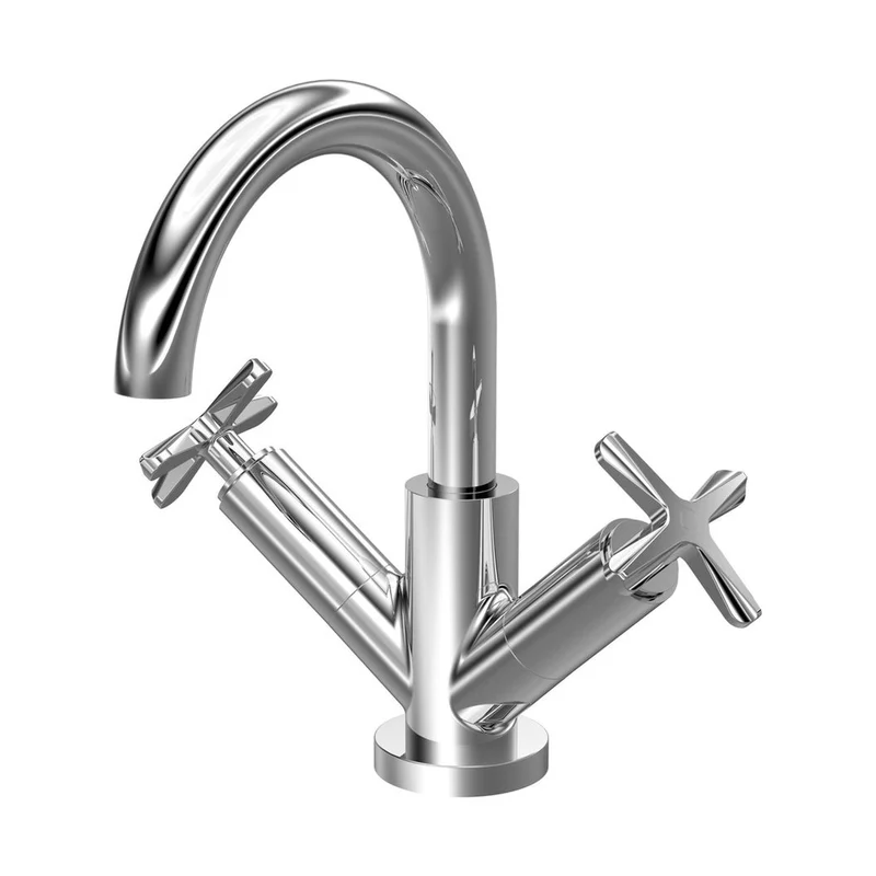 Nuie Aztec Mono Basin Mixer Contemporary Chrome Brass 217x230x175mm