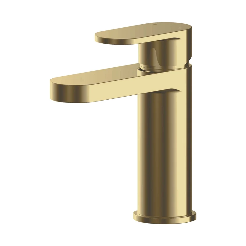 Nuie Binsey Mono Basin Mixer With Push Button Waste Contemporary Brushed Brass Brass 160x52x147mm