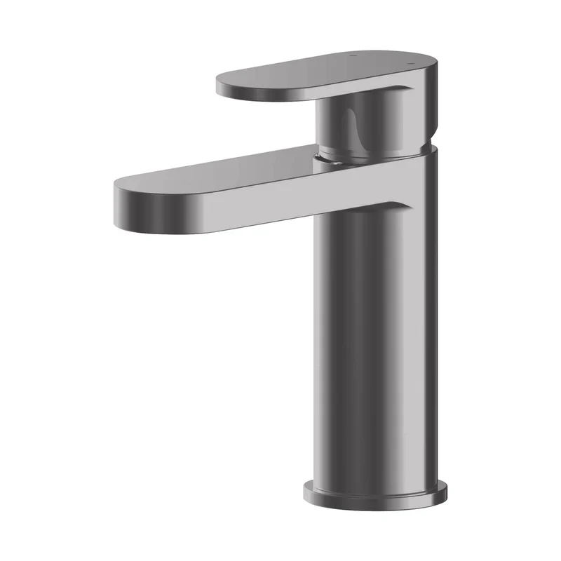 Nuie Binsey Mono Basin Mixer With Push Button Waste Contemporary Brushed Pewter Brass 160x52x147mm