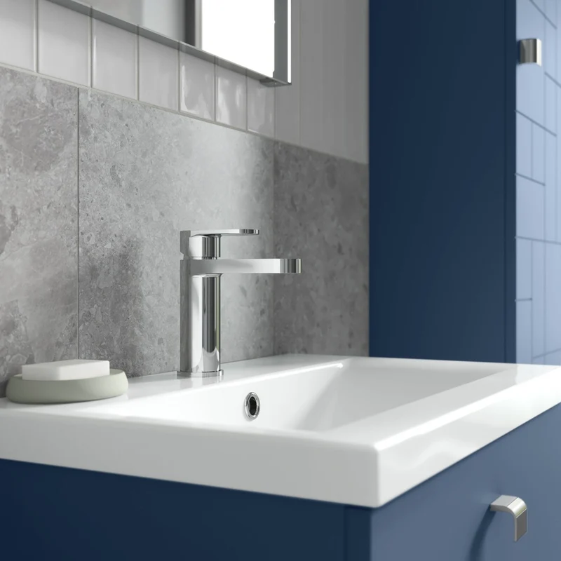 Nuie Binsey Mono Basin Mixer With Push Button Waste Contemporary Chrome Brass,plastic 160x52x147mm