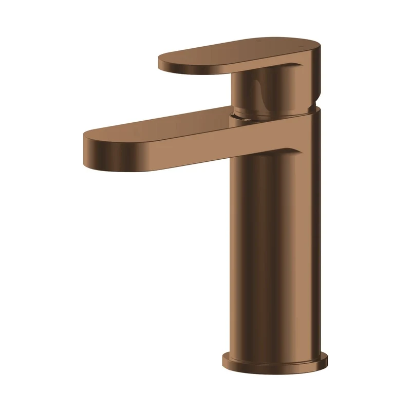 Nuie Binsey Mono Basin Mixer With Push Button Waste Contemporary Brushed Bronze Brass 160x52x147mm