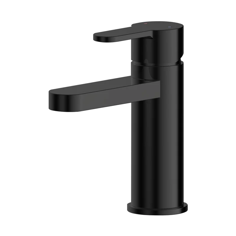Nuie Arvan Mono Basin Mixer With Push Button Waste Contemporary Matt Black Brass,plastic 160x52x147mm