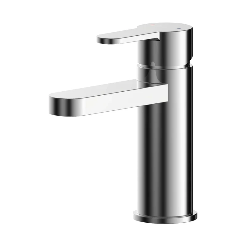 Nuie Arvan Mini Basin Mixer With Push Button Waste Contemporary Chrome Brass,plastic 140x45x125mm