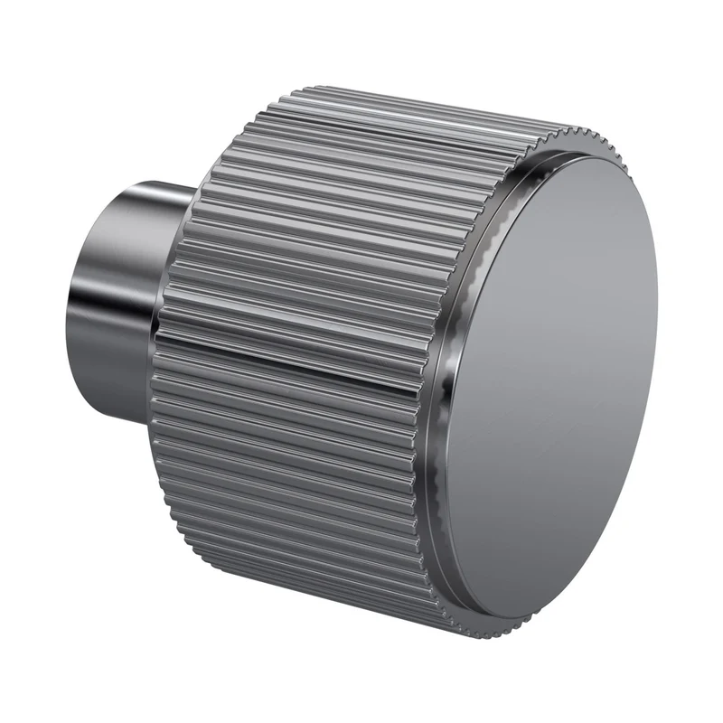 Nuie Fluted Furniture Knob Contemporary Brushed Pewter Aluminium 30x30x30mm