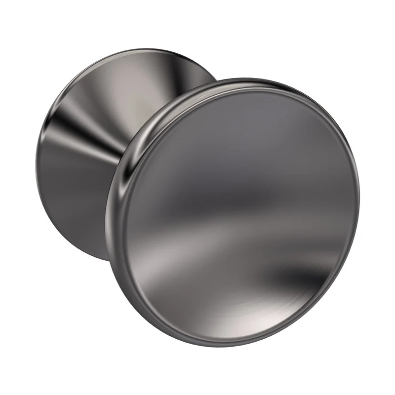 Nuie Indented Round Knob Contemporary Brushed Pewter Zamac 30x30x29mm