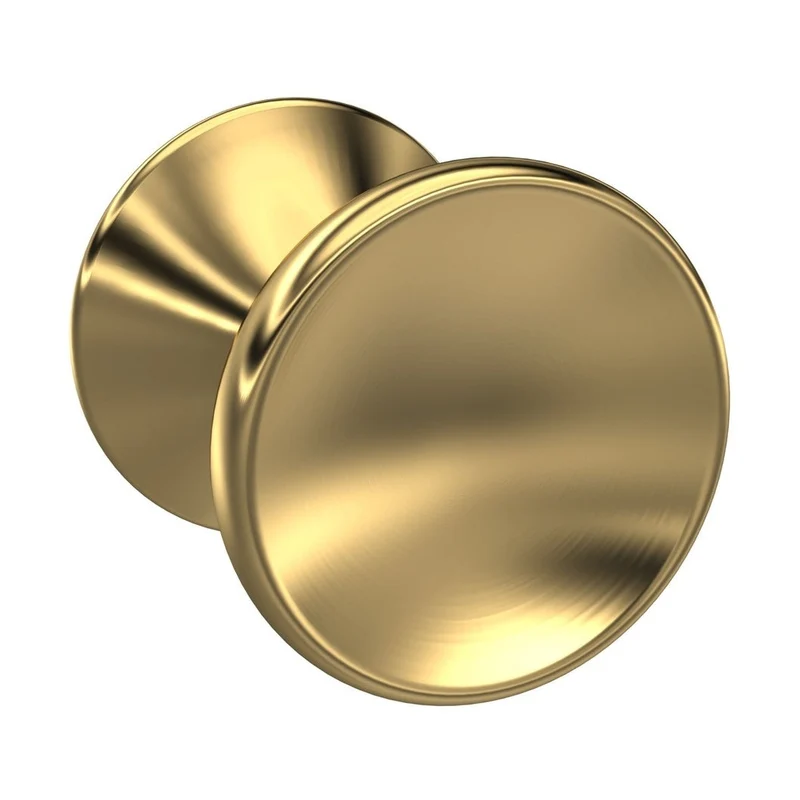 Nuie Handles Indented Round Knob Contemporary Brushed Brass Zamac 30x30x29mm