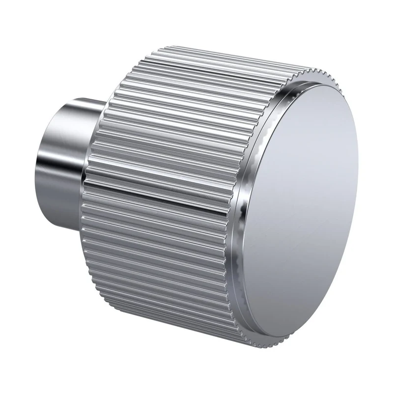Nuie Handles Fluted Furniture Knob Contemporary Chrome Aluminium 30x30x30mm