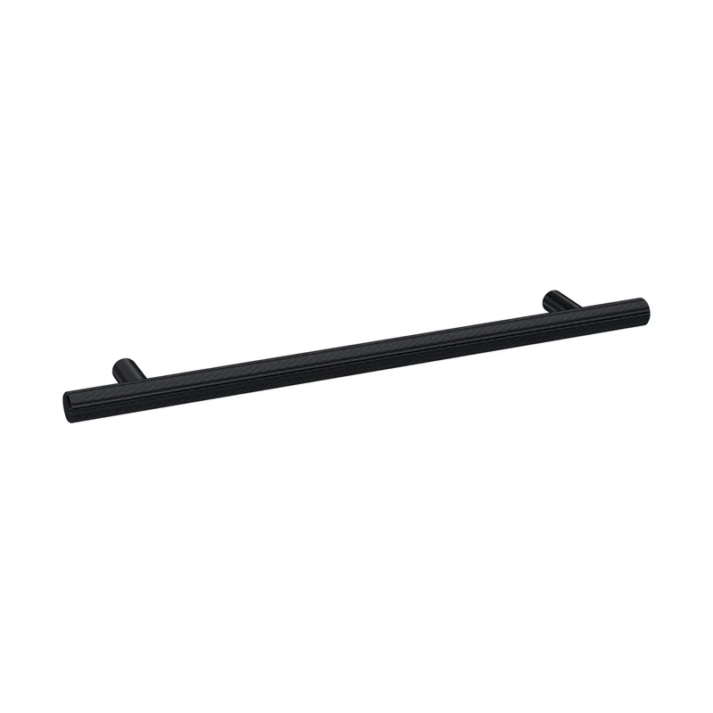 Nuie Handles Knurled Bar Handle 192mm Contemporary Matt Black Brass 252x12x32mm