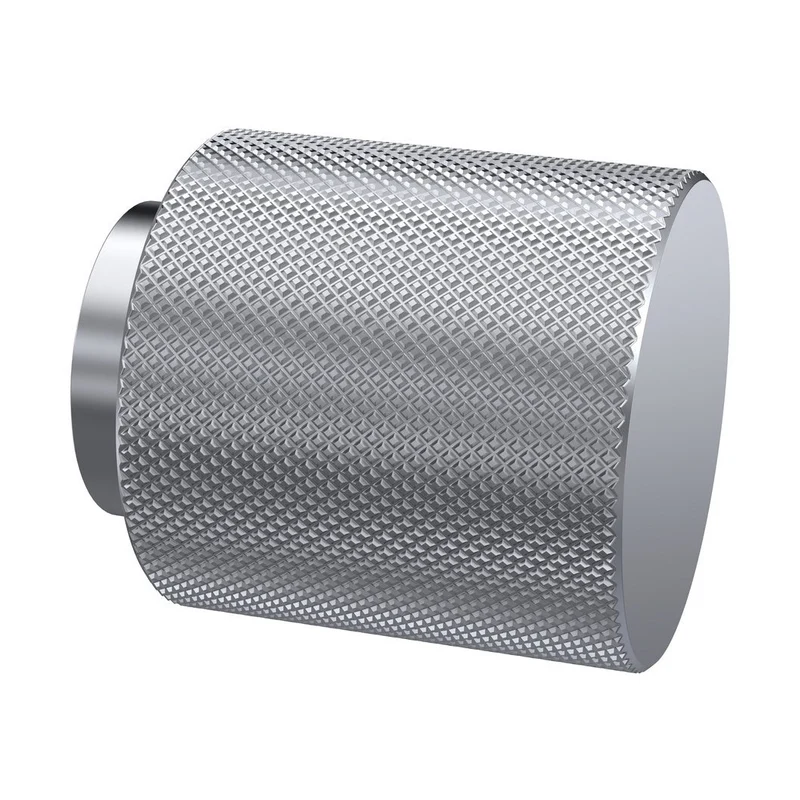 Nuie Handles Knurled Round Knob Contemporary Chrome Aluminium 30x30x30mm