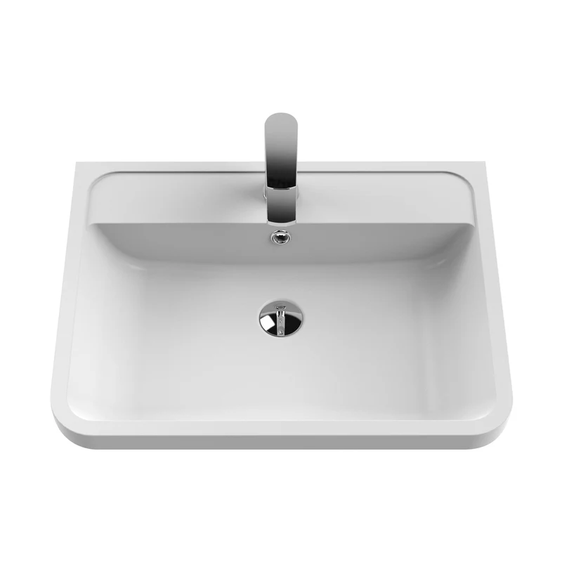 Nuie Parade 600mm Wall Hung Vanity & Polymarble Basin Contemporary Gloss White MFC Smooth Matt,polymarble 540x600x450mm