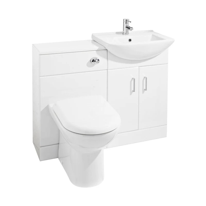 Nuie Saturn Furniture Pack With Square Basin Contemporary Gloss White MFC Painted Gloss 827x1063x423mm