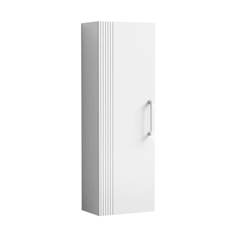 Nuie Deco 400mm Tall Unit Contemporary Satin White MFC Painted Gloss 1200x400x253mm