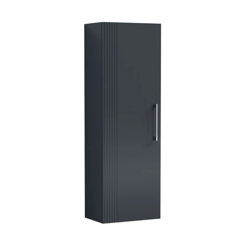 Nuie Deco 400mm Tall Unit Contemporary Soft Black MFC Painted Gloss 1200x400x253mm