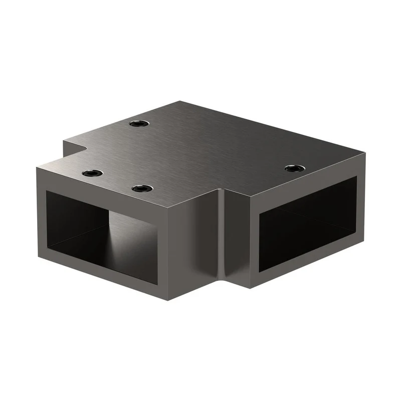 Nuie Wetroom T Piece Contemporary Brushed Pewter Stainless Steel 19x53x53mm