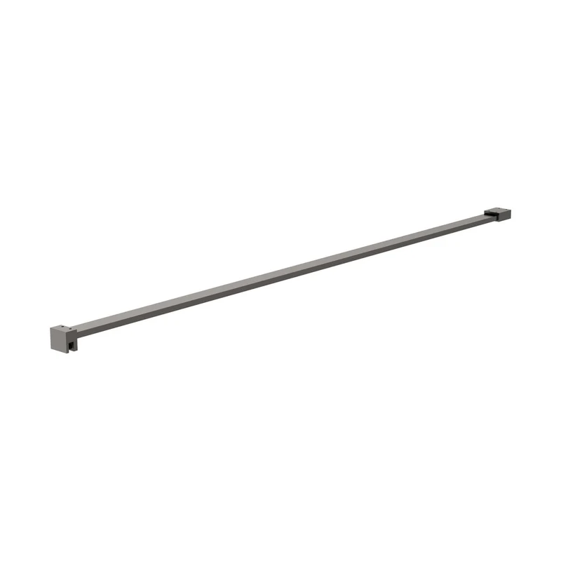 Nuie Wetroom Screen Support Bar Contemporary Brushed Pewter Stainless Steel 36x37x1202mm