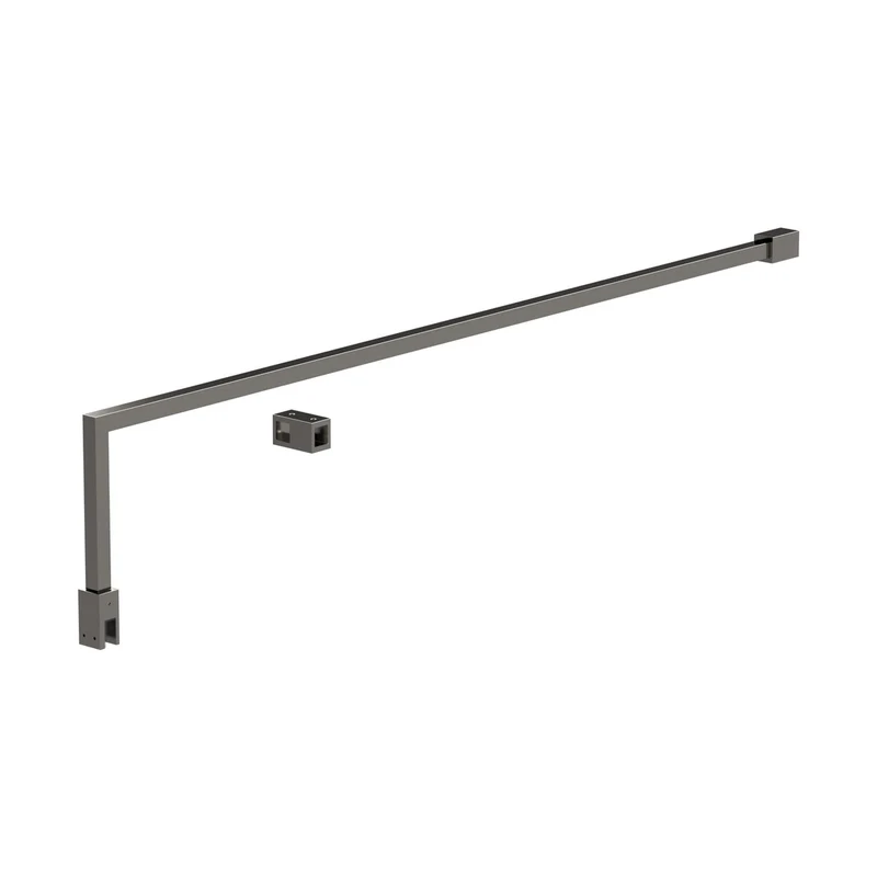 Nuie Wetroom Screen Support Arm Contemporary Brushed Pewter Stainless Steel 161x18x1008mm