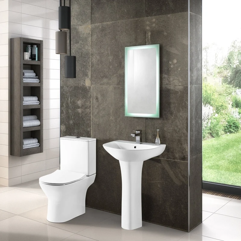 Nuie Freya Pan, Cistern & Seat Contemporary White Vitreous China 800x375x610mm