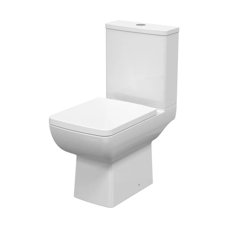 Nuie Cleo Compact Pan & Cistern Contemporary White Vitreous China 800x363x615mm