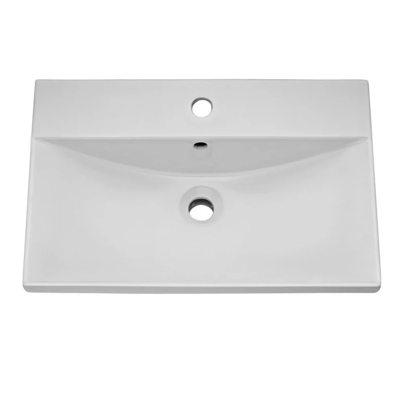 Cape 600mm Floor Standing 2 Door Vanity Unit & Thin Edge Basin - Gloss Grey