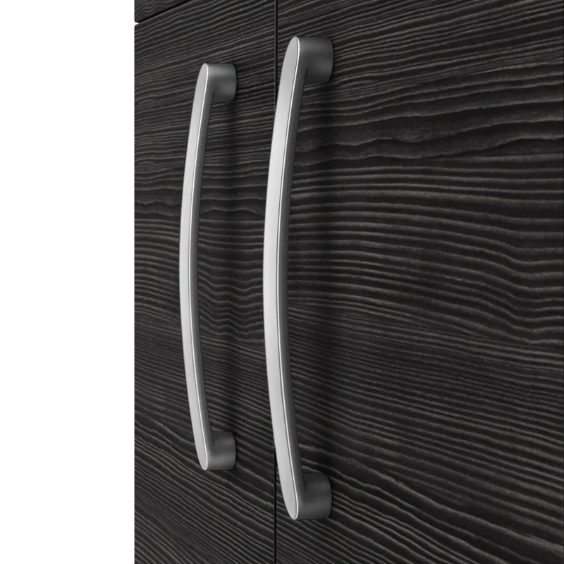 Cape 500mm Floor Standing 2 Door Vanity Unit & Thin Edge Basin - Charcoal Black