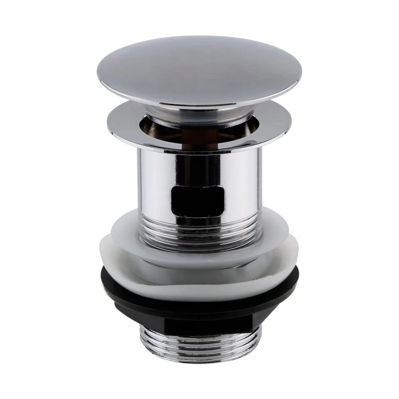 Nuie Wastes Push Button Basin Waste Contemporary Chrome Brass 61x61x97mm - EK303