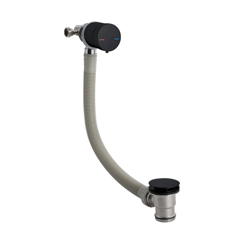 Nuie Freeflow Bath Filler Contemporary Matt Black Brass 550x68x74mm