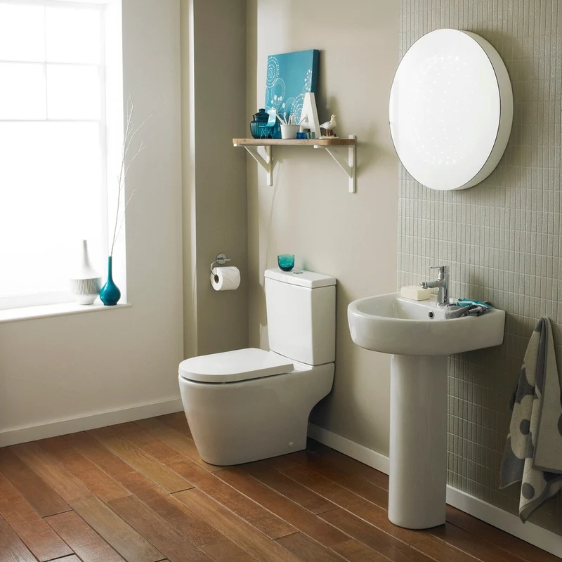 Nuie Provost Semi Flush To Wall Wc Contemporary White Vitreous China 770x410x670mm