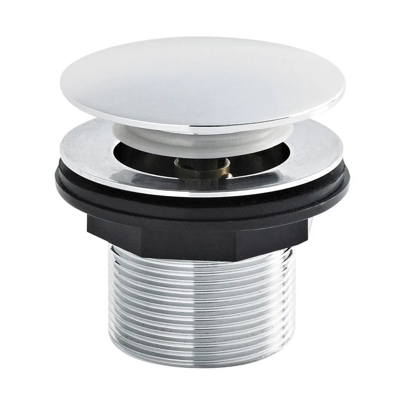 Nuie Bath Wastes And Extras Push Button Bath Waste Contemporary Chrome Brass 64x70x70mm