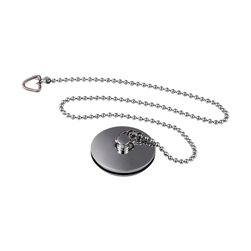 Nuie Bath Wastes And Extras Bath Plug And Chain Contemporary Chrome Brass 42x42x17mm