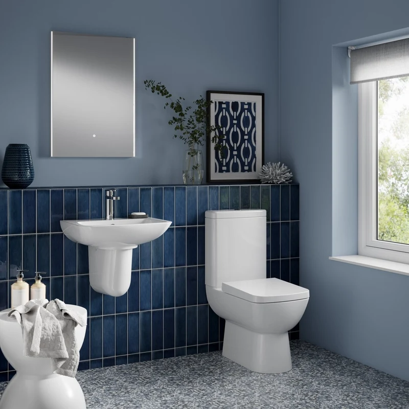 Nuie Ambrose Compact Semi Flush To Wall Wc Contemporary White Vitreous China 825x380x585mm