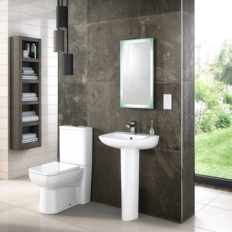 Nuie Ambrose Compact Semi Flush To Wall Wc Contemporary White Vitreous China 825x380x585mm