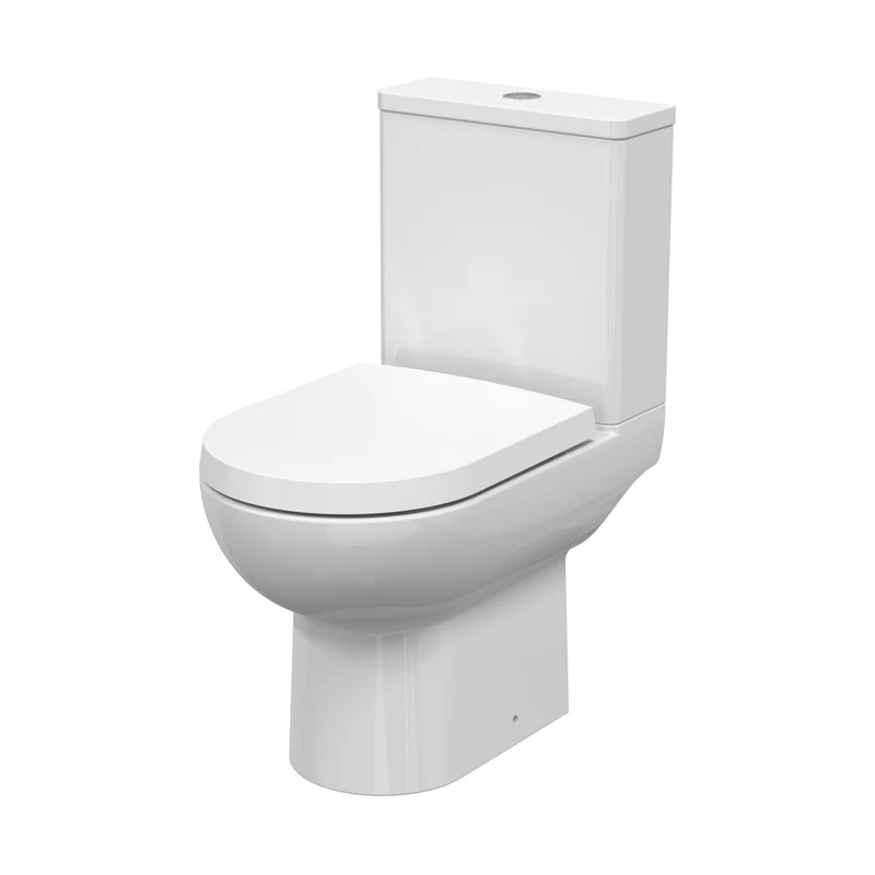Nuie Isla Compact Pan & Cistern Contemporary White Vitreous China 800x375x620mm