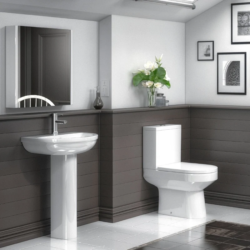Nuie Harmony Pan & Cistern Contemporary White Vitreous China 800x380x625mm