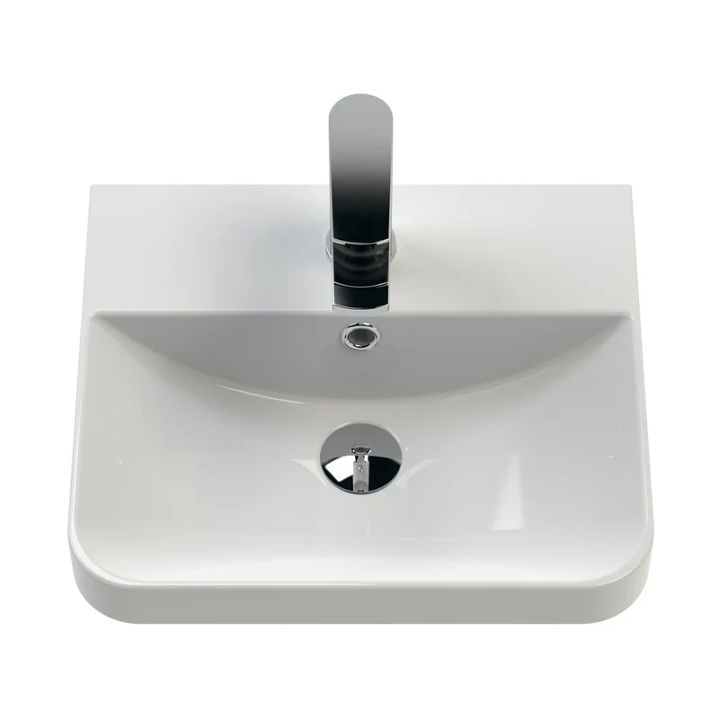 Nuie Core 400mm Floor Standing 1 Door Unit & Basin Contemporary Soft Black MFC Painted Matt 864x405x355mm