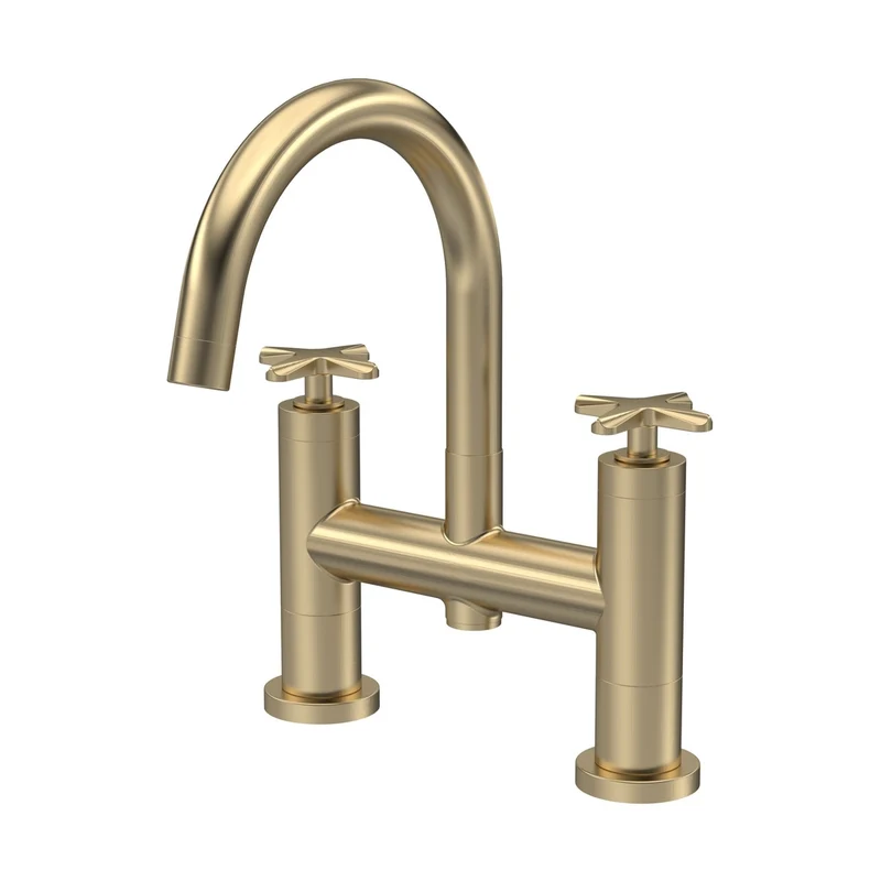 Nuie Aztec Bath Filler Contemporary Brushed Brass Brass 319x230x50mm
