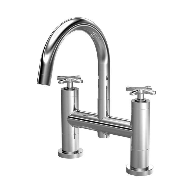 Nuie Aztec Bath Filler Contemporary Chrome Brass 319x230x50mm