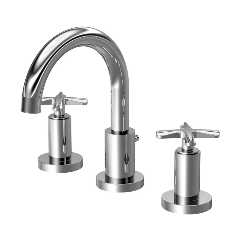 Nuie Aztec 3 Tap Hole Basin Mixer Contemporary Chrome Brass 190x130x175mm