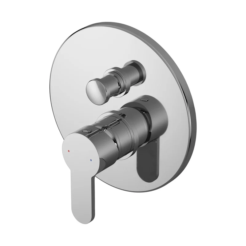 Nuie Arvan Manual Shower Valve With Diverter Contemporary Chrome Brass ABS 170x170x110mm