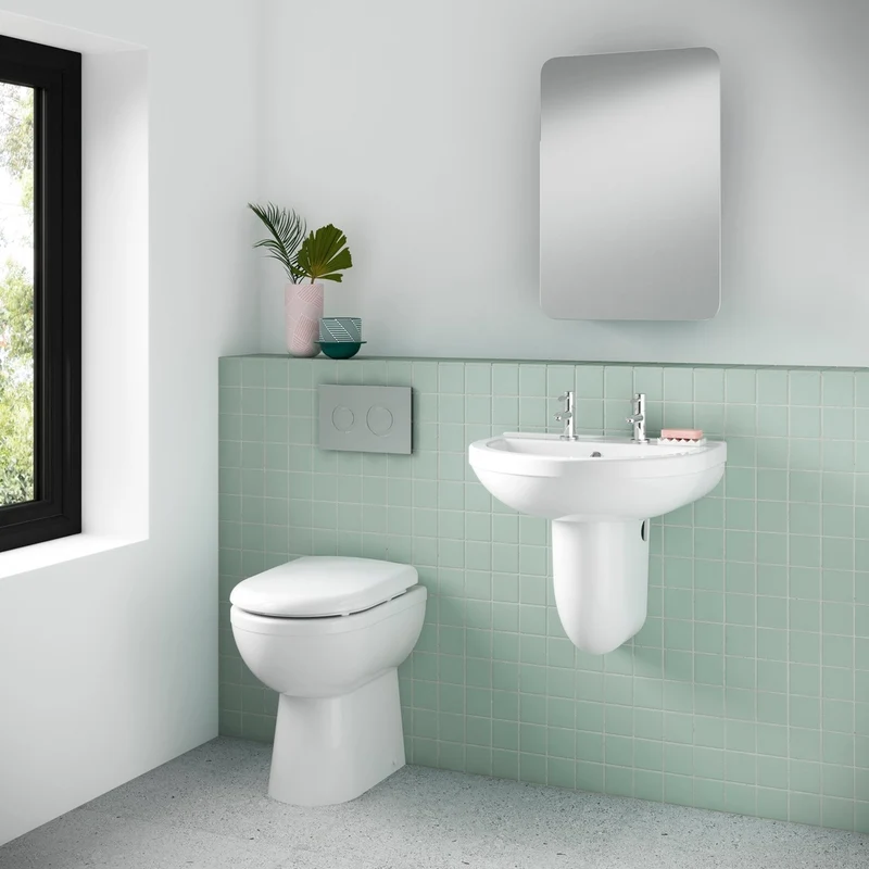 Nuie Ivo Comfort Height Back To Wall Pan Contemporary White Vitreous China 440x360x540mm