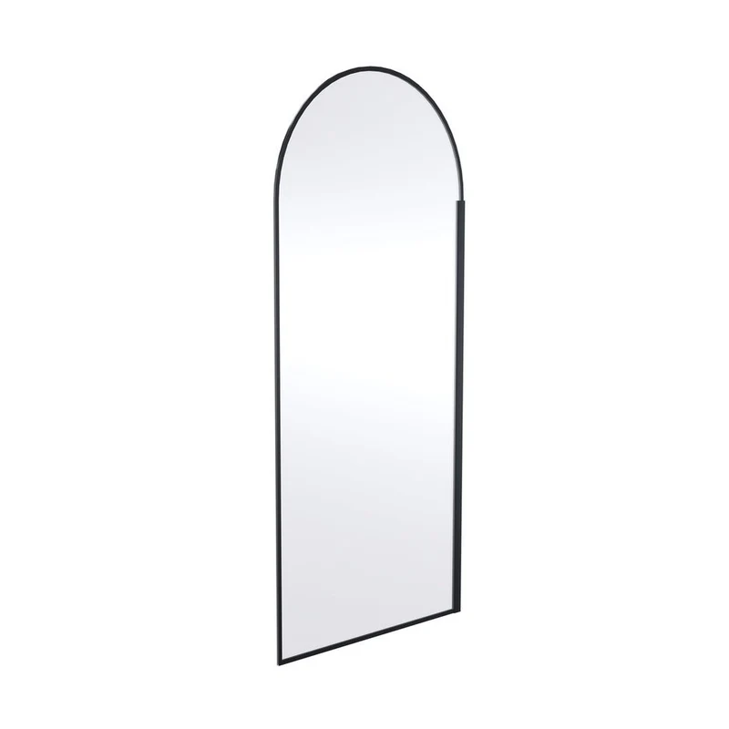 Hudson Reed Wetroom Screens 900mm Arched Wetroom Screen Contemp Matt Black Aluminium 1950x893x14mm