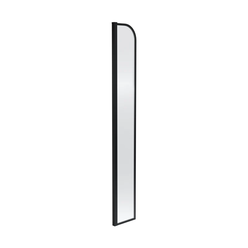 Hudson Reed Wetroom Screens 230mm Arched Return Screen Contemp Matt Black Aluminium 1559x30x230mm