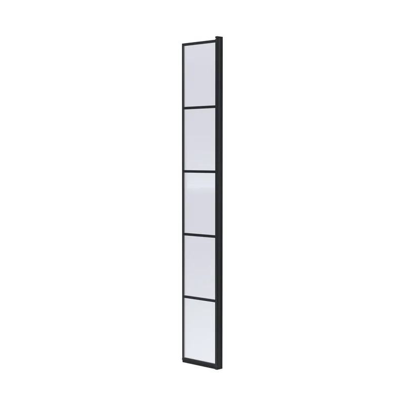 Hudson Reed Wetroom Screens 1950mm X 300mm Framed Hinged Return Screen Contemp Matt Black Aluminium,glass 1950x322x27mm