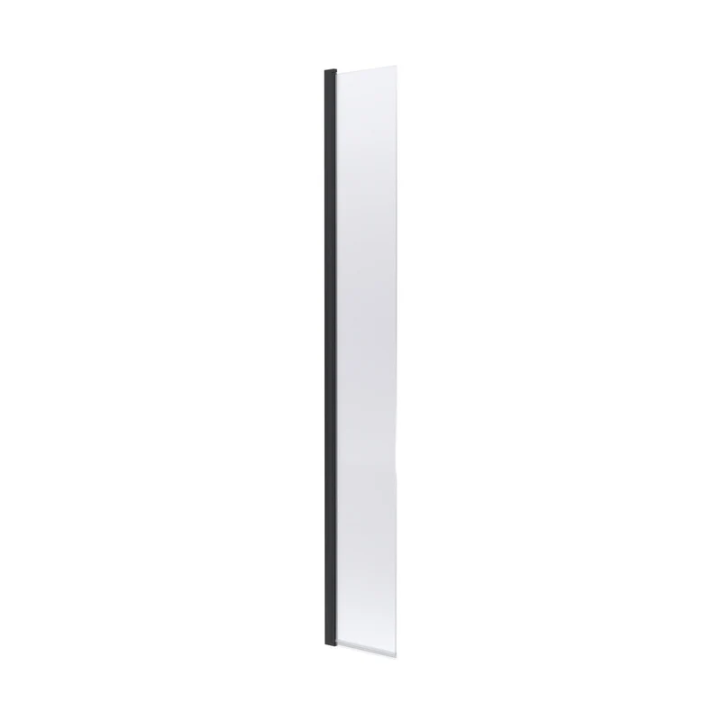 Hudson Reed Wetroom Screens 300mm Hinged Flipper Screen Contemp Matt Black Aluminium 1950x322x27mm