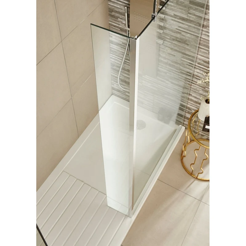 Hudson Reed Wetroom Screens 215mm Wetroom Return Screen Contemp Chrome Aluminium 1950x215x22mm
