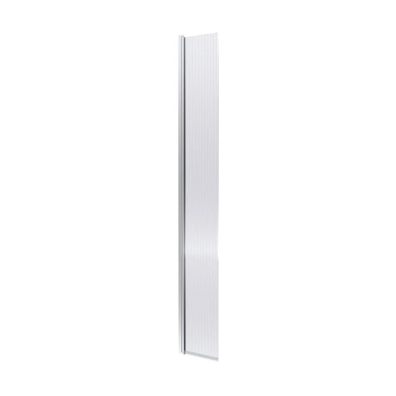 Hudson Reed Wetroom Screens 300mm Fluted Hinged Flipper Screen Contemp Chrome Aluminium 1950x322x27mm