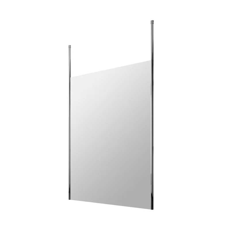 Hudson Reed Wetroom Screens 1400mm Wetroom Screen With Ceiling Post Contemp Chrome Aluminium 1950x1398x14mm