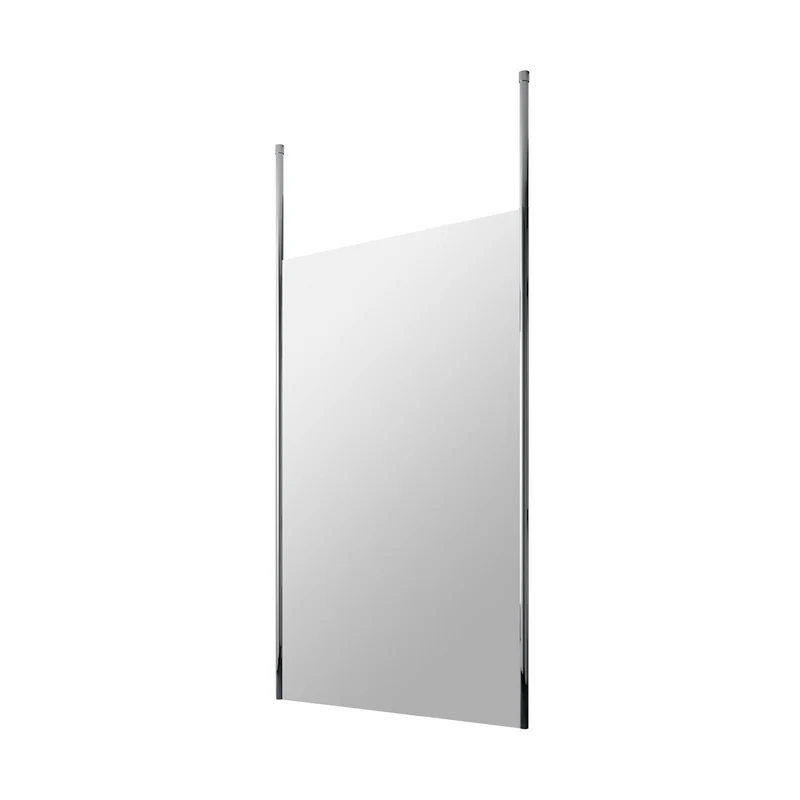 Hudson Reed Wetroom Screens 1200mm Wetroom Screen With Ceiling Post Contemp Chrome Aluminium 1950x1198x14mm