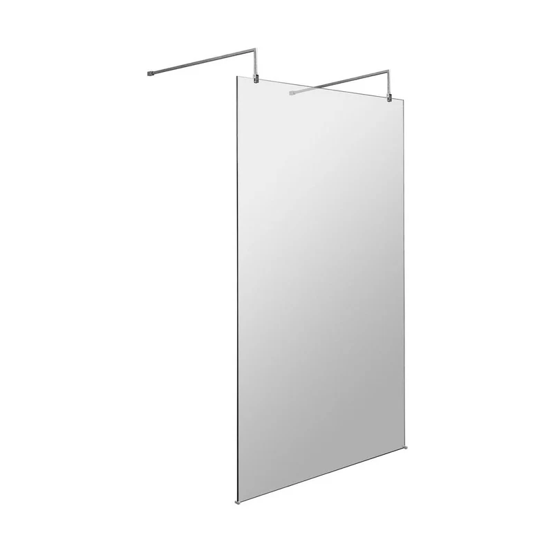 Hudson Reed Wetroom Screens 1200mm Wetroom Screen With Arms And Feet Contemp Chrome Aluminium 1950x1198x14mm