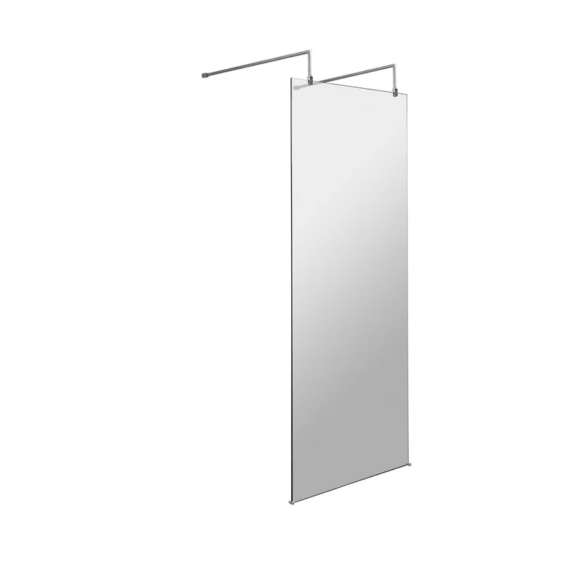 Hudson Reed Wetroom Screens 700mm Wetroom Screen With Arms And Feet Contemp Chrome Aluminium 1950x698x14mm