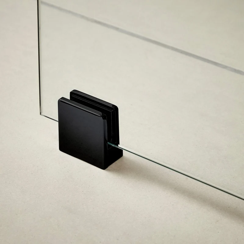 Hudson Reed Wetroom Accessories Black Wetroom Foot And Wall Bracket Contemp Matt Black Brass 45x45x25mm